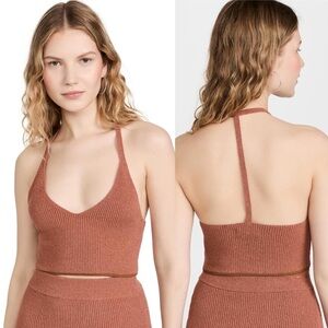 rag & bone Soleil Pale Copper Rib Knit Bra Top